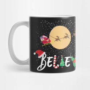 Believe Santa Christmas Reindeer Season Mug